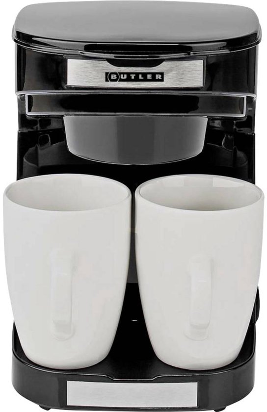 Butler 16100129 - Compact koffiezetapparaat - 2 porseleinen kopjes - 0,25 l - 450 W - Automatische uitschakeling - Zwart