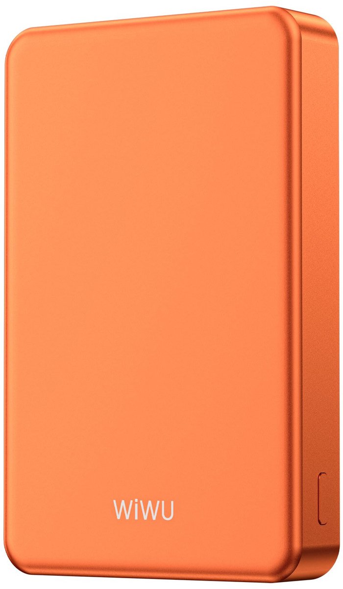 WiWU Powerbank 10000mAh MagSafe Ultra Dun Oranje - afbeelding 2