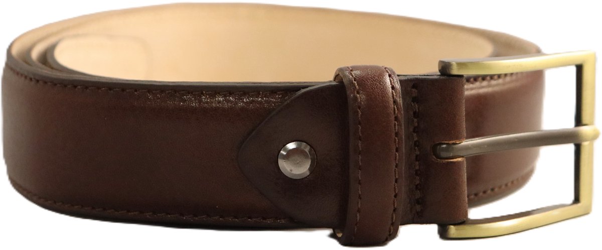 Men of Global 1261-22 - 120 cm – Leren Riem – Vegetable tanned – Doorgestikt – Nubuck voering