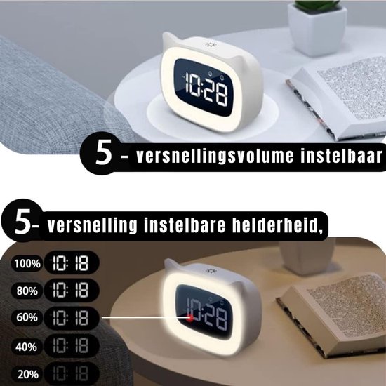 Nexvo® Slaaptrainer Kinderen - Slaaptrainer - Kinderwekker - Digitaal - Wit - ‎5cm x 4cm x 10cm van Merkloos — afbeelding 3
