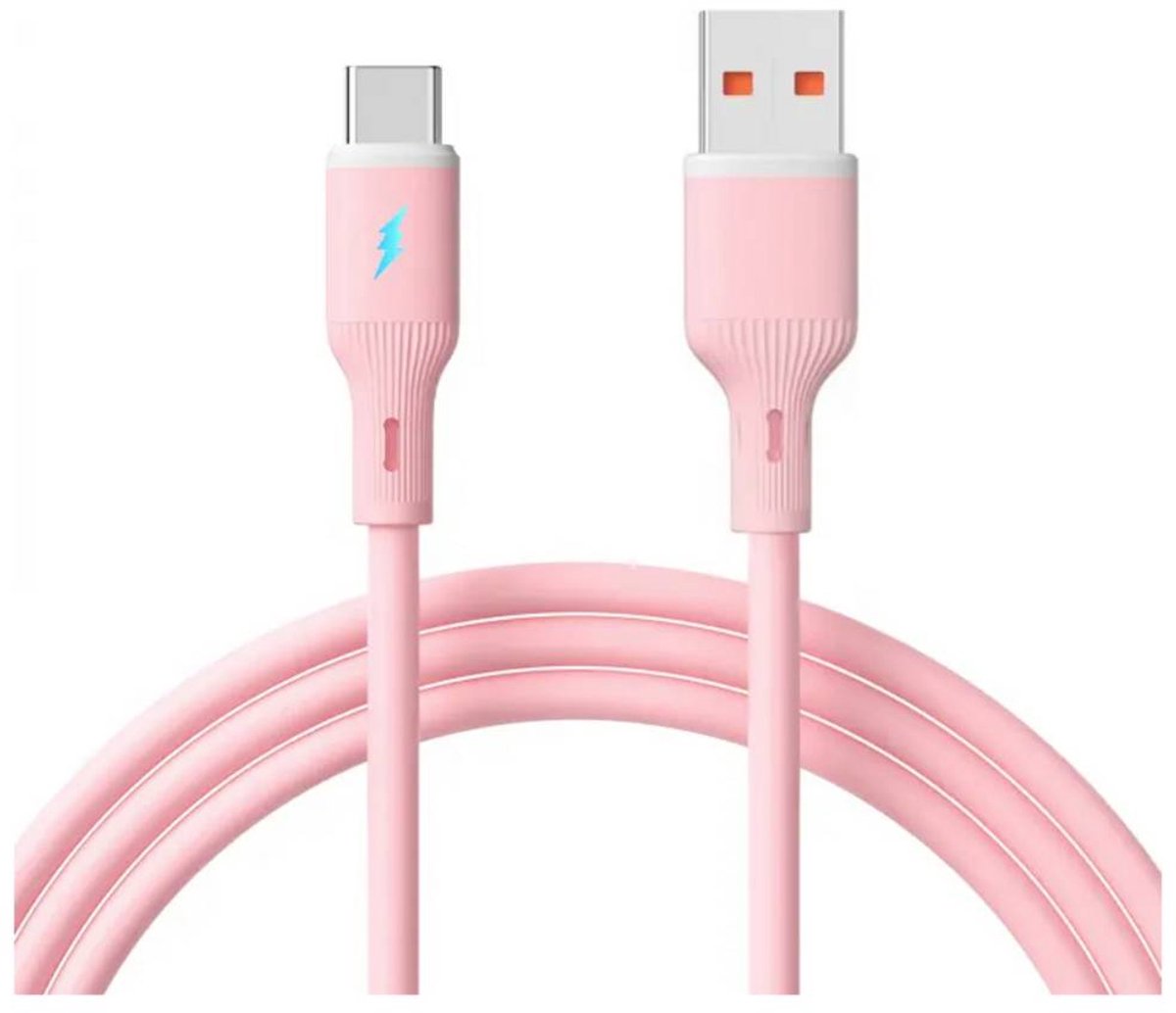Akyga AK-USB-61 USB-kabel USB-A stekker, USB-C stekker 1 m Roze