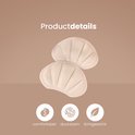 Twee beige hielbeschermers met schubachtig patroon, comfortabel, duurzaam, lichtgewicht.
