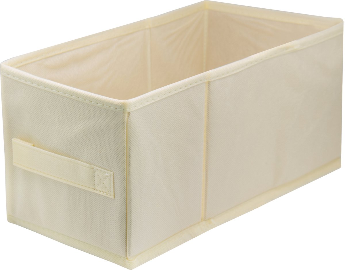LAVITA® Opbergmand Textiel - 15x31x15 Crème - 1 stuk - Opbergbox Kast Organizer Opbergdoos - Kastlade Verdeler Voor Kleding Ondergoed Badkamer Kledingkast - Vouwdoos Stoffen Doos Opbergdozen