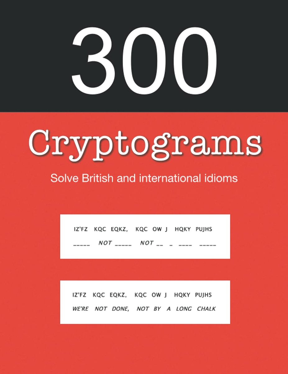 Cryptogram Puzzelboek - Woordspelboek - Mentale Uitdaging - Grote Letters - 8.5 x 11 Inch