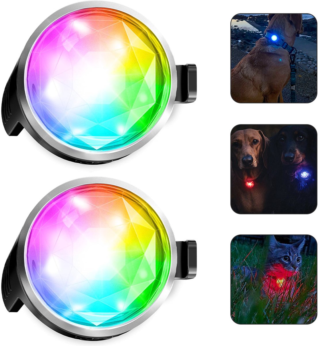 Nacht Lampje Hond - 2 Stuks - Led-Lichtbanden Voor Huisdieren - Waterdicht LED-Lichtband - Voor Hondenhalsband, Schooltas, Katten, Jogger