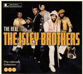 Groepsfoto van The Isley Brothers met zeven mannen in seventies mode, met gitaren.