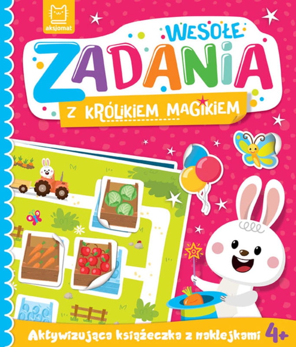 Aksjomat Serie - Wesołe zadania - Królik Magik - Stickerboek - 4+