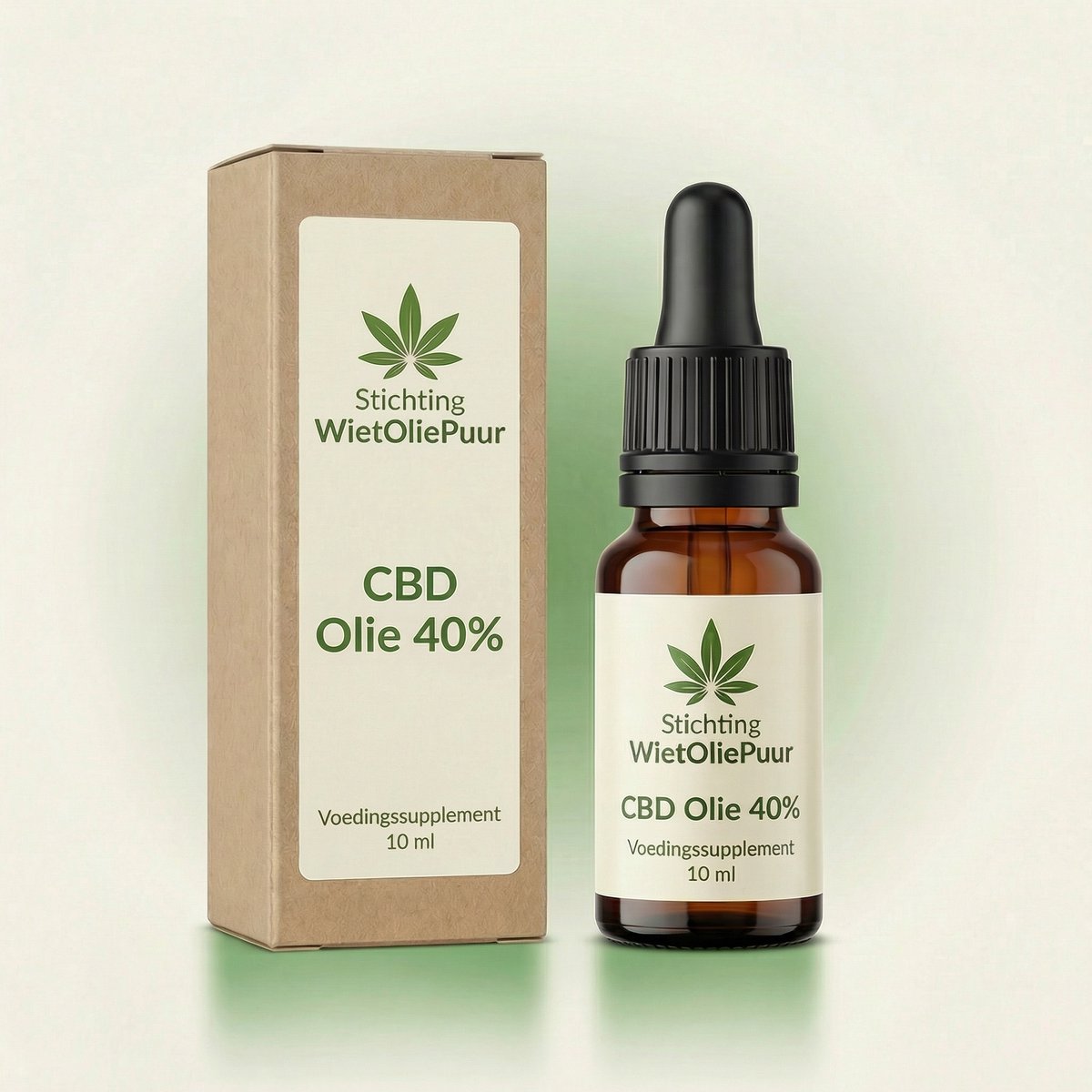 WietOliePuur CBD Olie 40% - 10ml (4000mg CBD) - Full Spectrum Hennepextract op MCT-olie - ca. 200 druppels