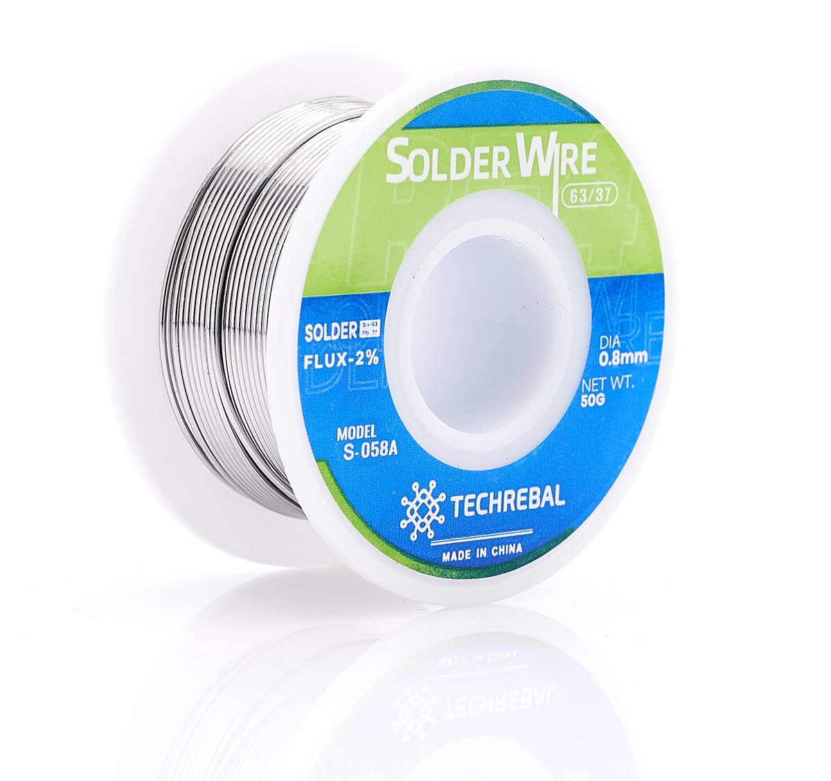 Techrebal S-058 - Soldeertin - 0,8mm - 50g - 63/37 - 2% Flux