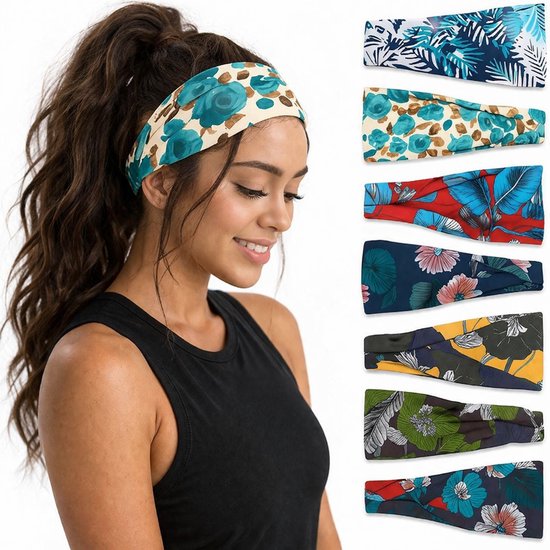 BOTC Haarband - 6 stuks dames haarbanden - Boho hoofdbanden - Retro Brede Haarbanden - voor Yoga & Workout - Elastische