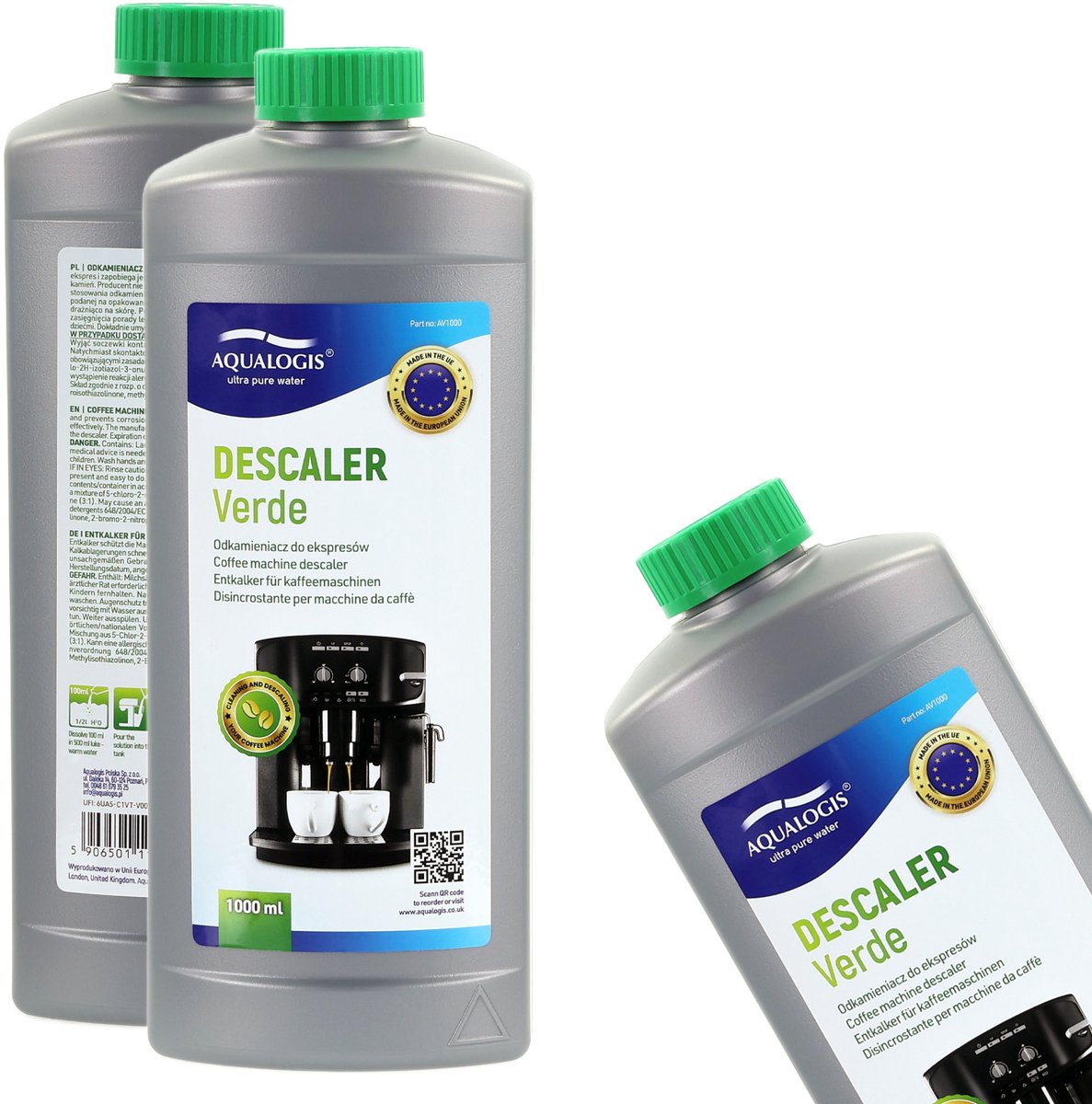 Aqualogis Verde Serie - Ontkalker - 1L - Veilig voor apparaten