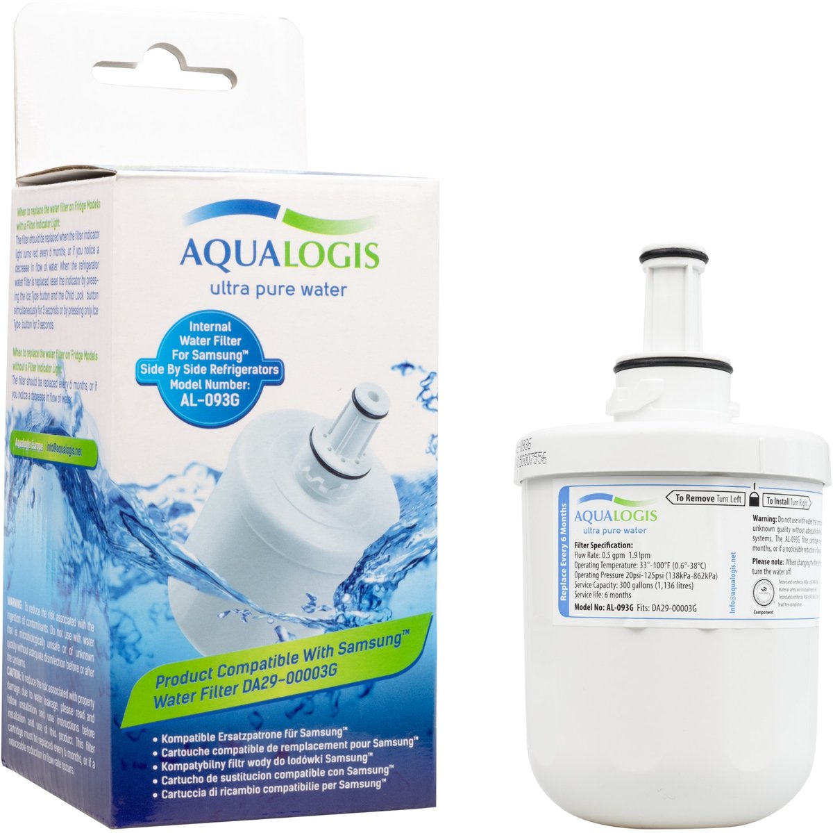 Aqualogis AL-093G - Waterfilter - Vervanging voor Samsung - AL-093G