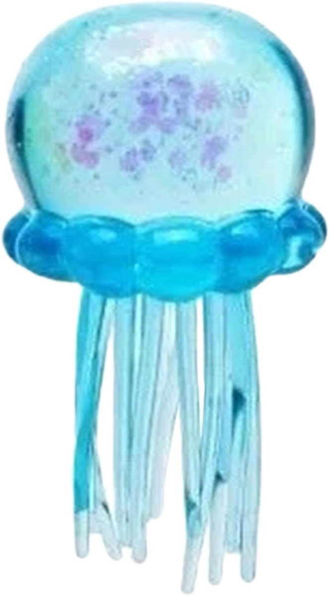 Sander Shop Glinsterende neon-kwal fidget speelgoed met lange tentakels, rekbaar sensorisch knijpdier met glitterdeeltjes voor kinderen en volwassenen, ideaal cadeau voor kantoor, thuis, paascadeau(bluaw)