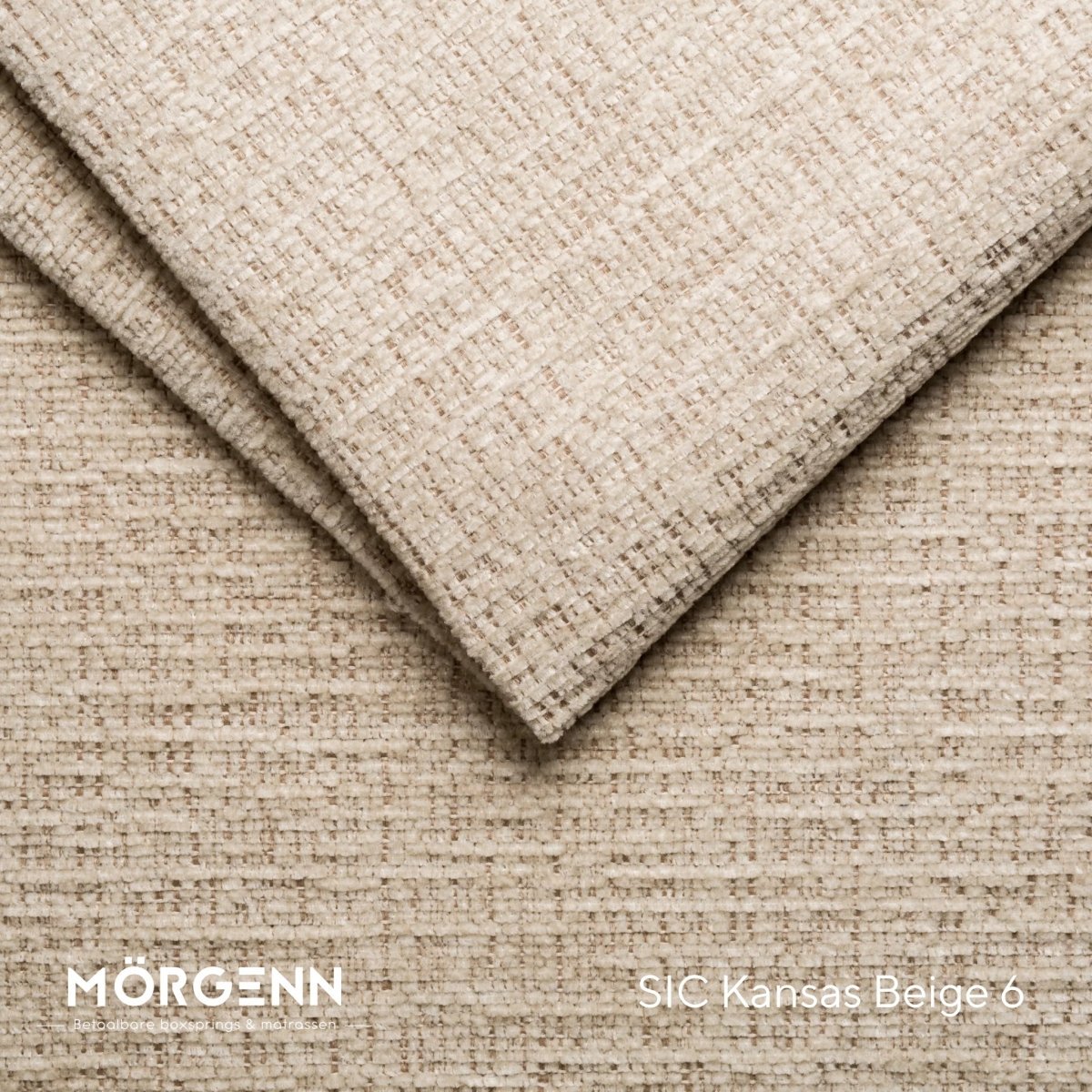 Mörgenn SIC Kansas Stofstaal - Chenille Stof voor Boxspring en Bed - Beige 6