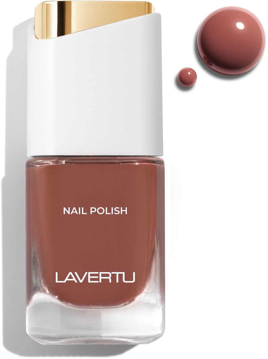 LAVERTU Nagellak Nature – 33 Sutter's Brown - Langhoudende Vegan Nagellak met Natuurlijke Glans – Sneldrogend & Verzorgend – 10 ml