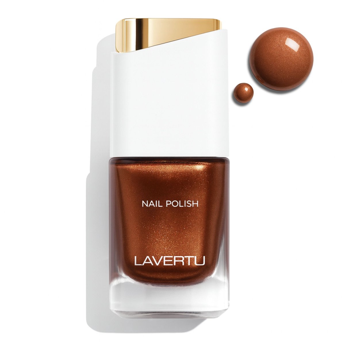 LAVERTU Nagellak Unique – 14 Copper - Langhoudende Vegan Nagellak met Glanzende Finish – Sneldrogend & Verzorgend – 10 ml