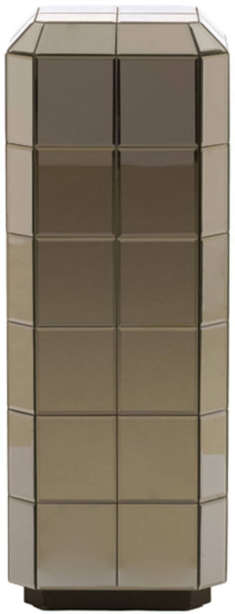 LUCIANO zuil bruin glas 30x30x80 cm display sokkel - Light & Living