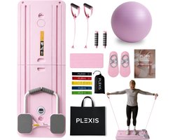 Plexis Pilates Board - Reformer – Pilates Sokken - Inklapbare Pilates Set met Weerstandsbanden - Pilates Bal - Met Luxe Draagtas - 30 Dagen Afvalchallenge E-book