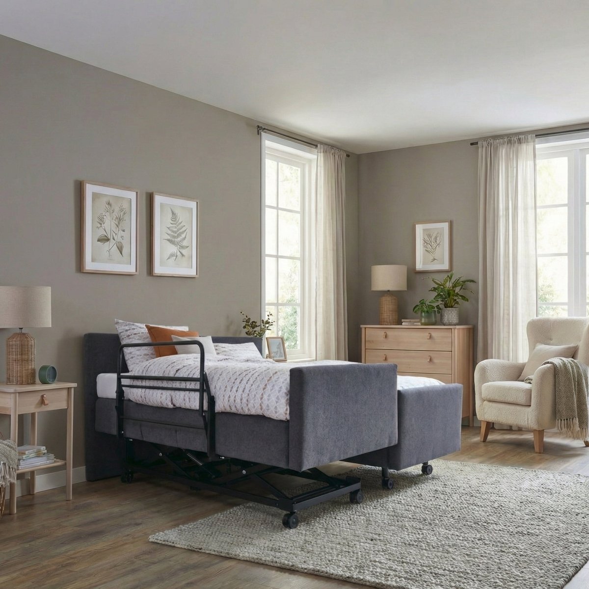 Mörgenn Hooglaag Bed COMFORT Elektrisch Verstelbaar - - Antraciet - 180x210