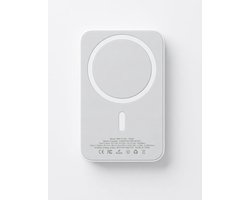 For Apple iPhone 12, 13, 14, 15, 16, 17 Series Battery Pack Magnetic Charging 10000mAh 15W White - Support PD and QC3.0 Fast Charging Protocol