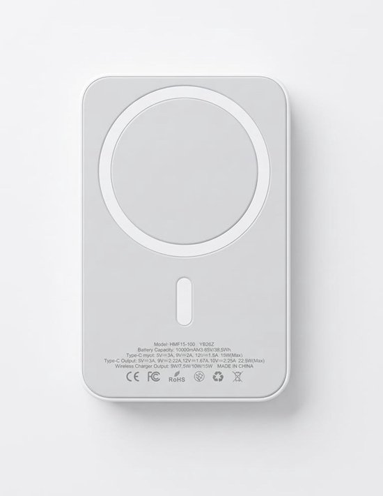 QC-Centre iPhone 12-17 Powerbank 10000mAh Magnetisch 15W