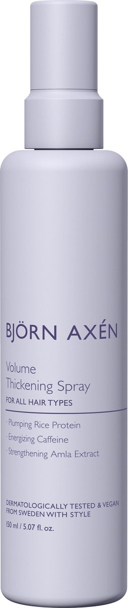 Björn Axén Volume Thickening Spray 150 ml – Lichte Volumizing Styling Spray Voor Extra Body & Dichtheid - Verrijkt met Rijstproteïne, Caffeine & Amla‑Extract - Geeft Langdurig Volume Van Wortel Tot Punt - Vegan & Dermatologisch Getest