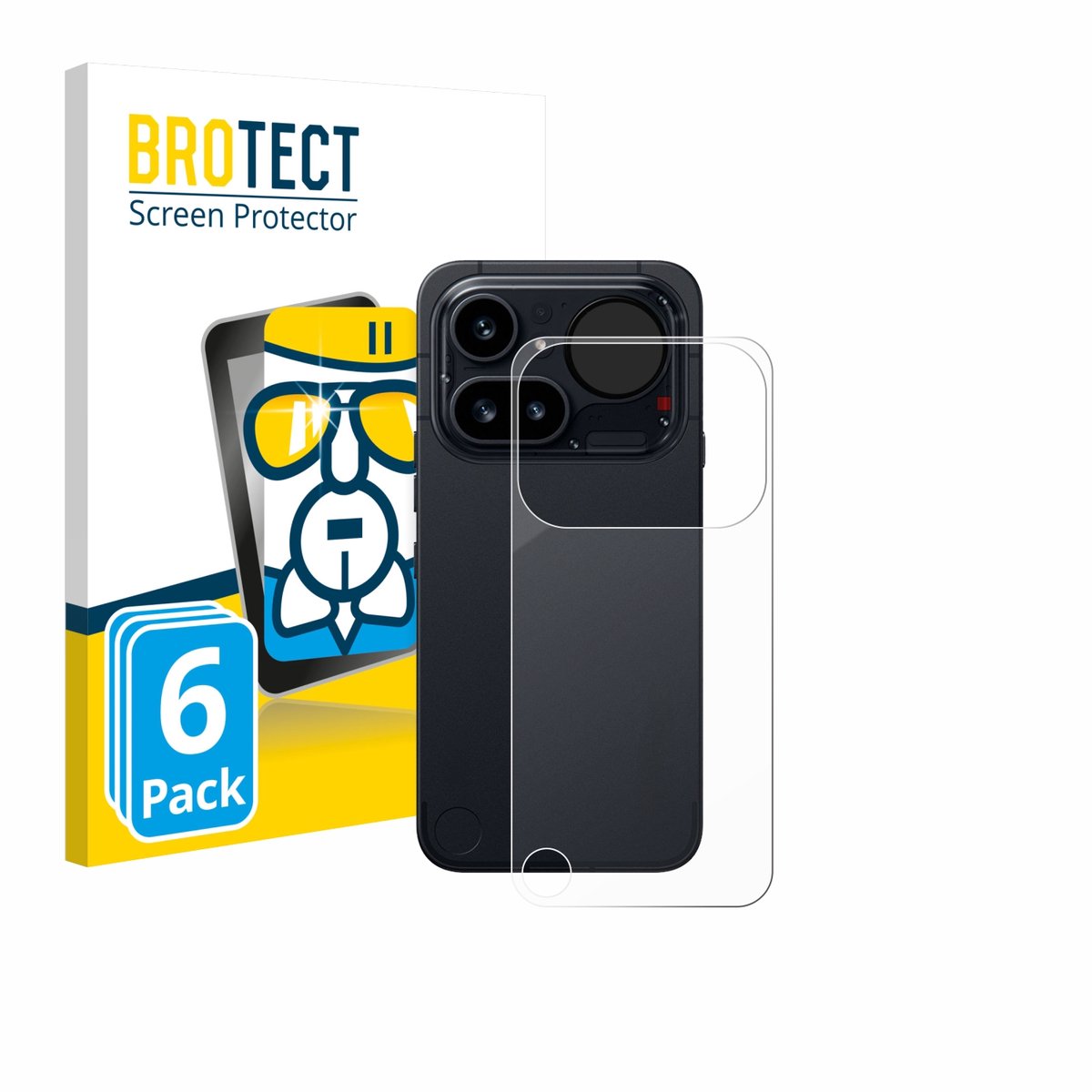 Screenprotector 6 Stuks voor Nothing Phone (4a) Pro (Achterkant) Beschermglas transparant