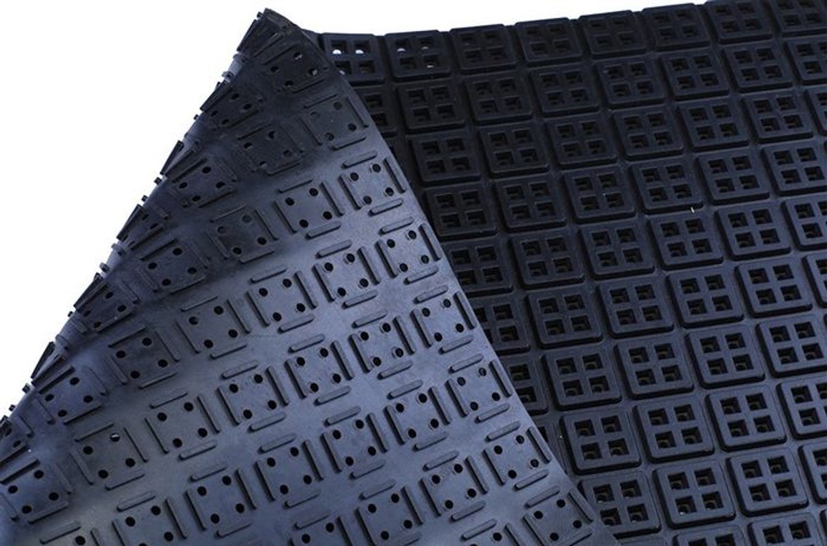 Rubbermat vierkant motief - 100x150 cm - 10 mm