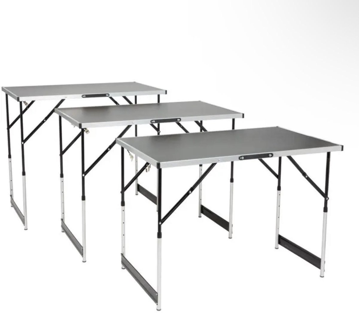 Multifunctionele tafelset – 3-delig | Verstelbaar in 4 hoogtes (100 x 60 x 70/80/87/94 cm)