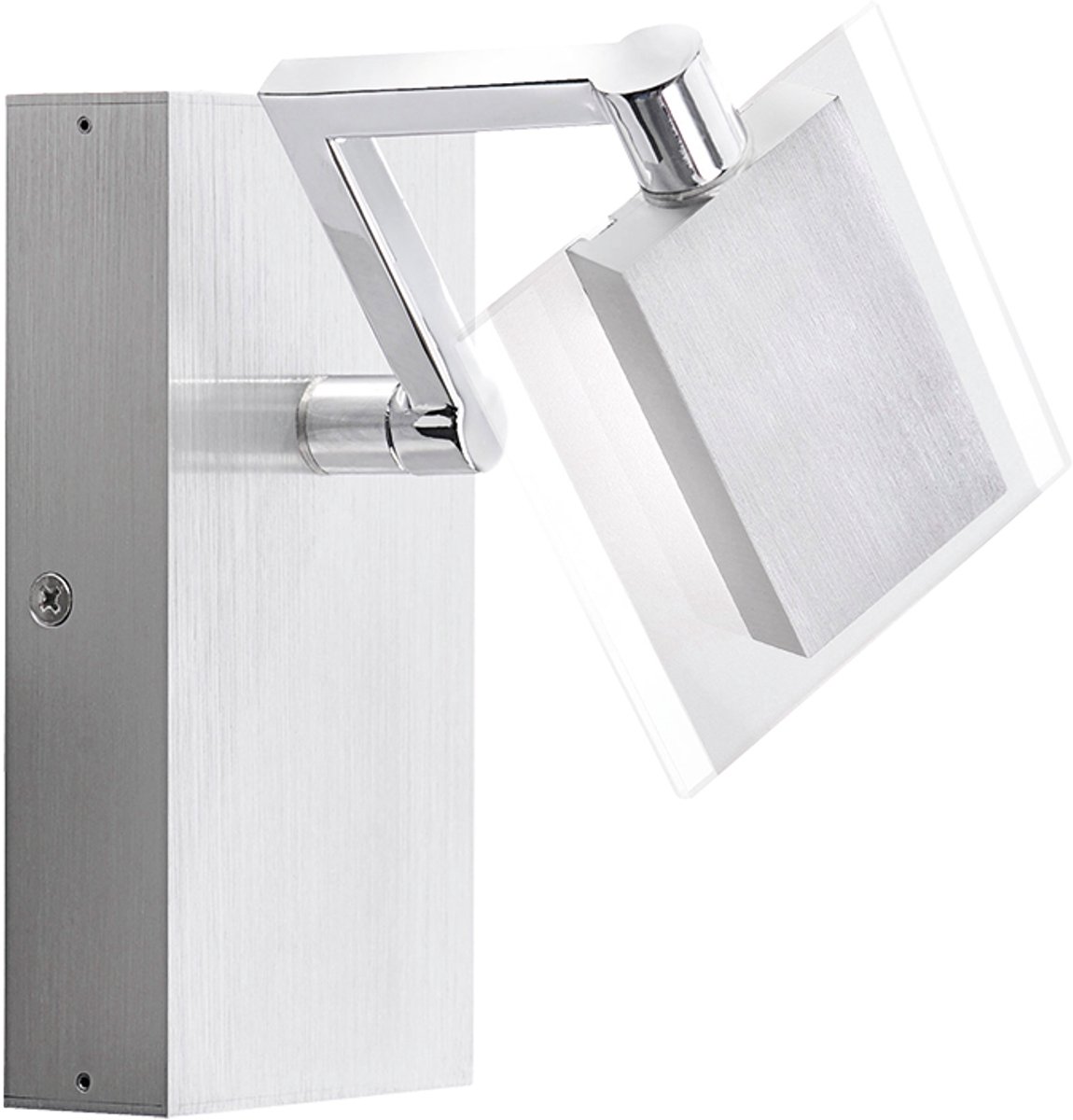 Wandlamp draaibare wandlamp glazen hallamp trap, schakelaar, metaal, 1x LED 4.8W 530Lm warm wit, LxB 16x10 cm