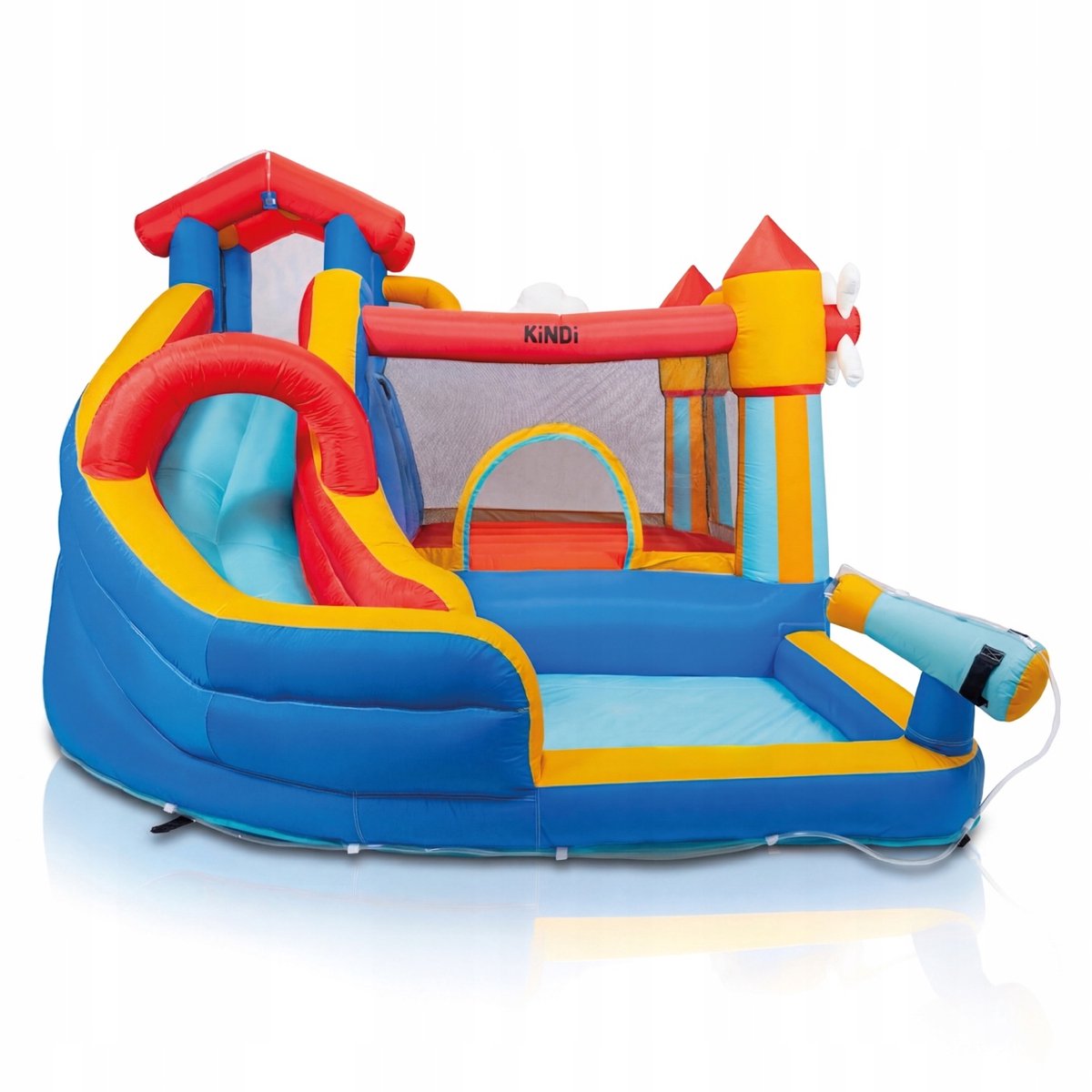 KINDI DPZ003 - Opblaasbare speelplaats - Waterglijbaan - Basketbalring - 350×300×235 cm