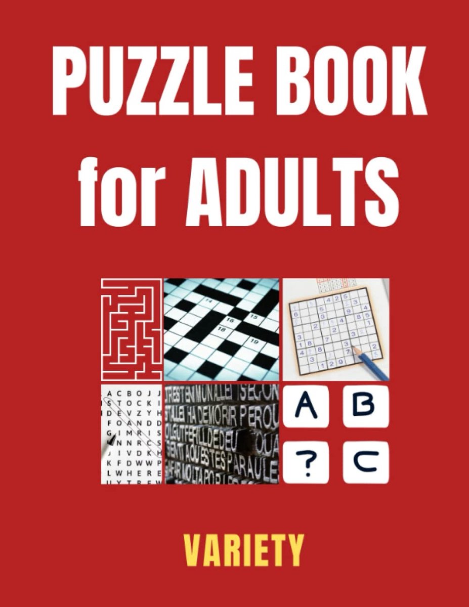 Puzzelboek Volwassenen - Hersenkrakers Collectie - Mentale Uitdaging - Zes Soorten Puzzels - 8.5 x 11 Inch