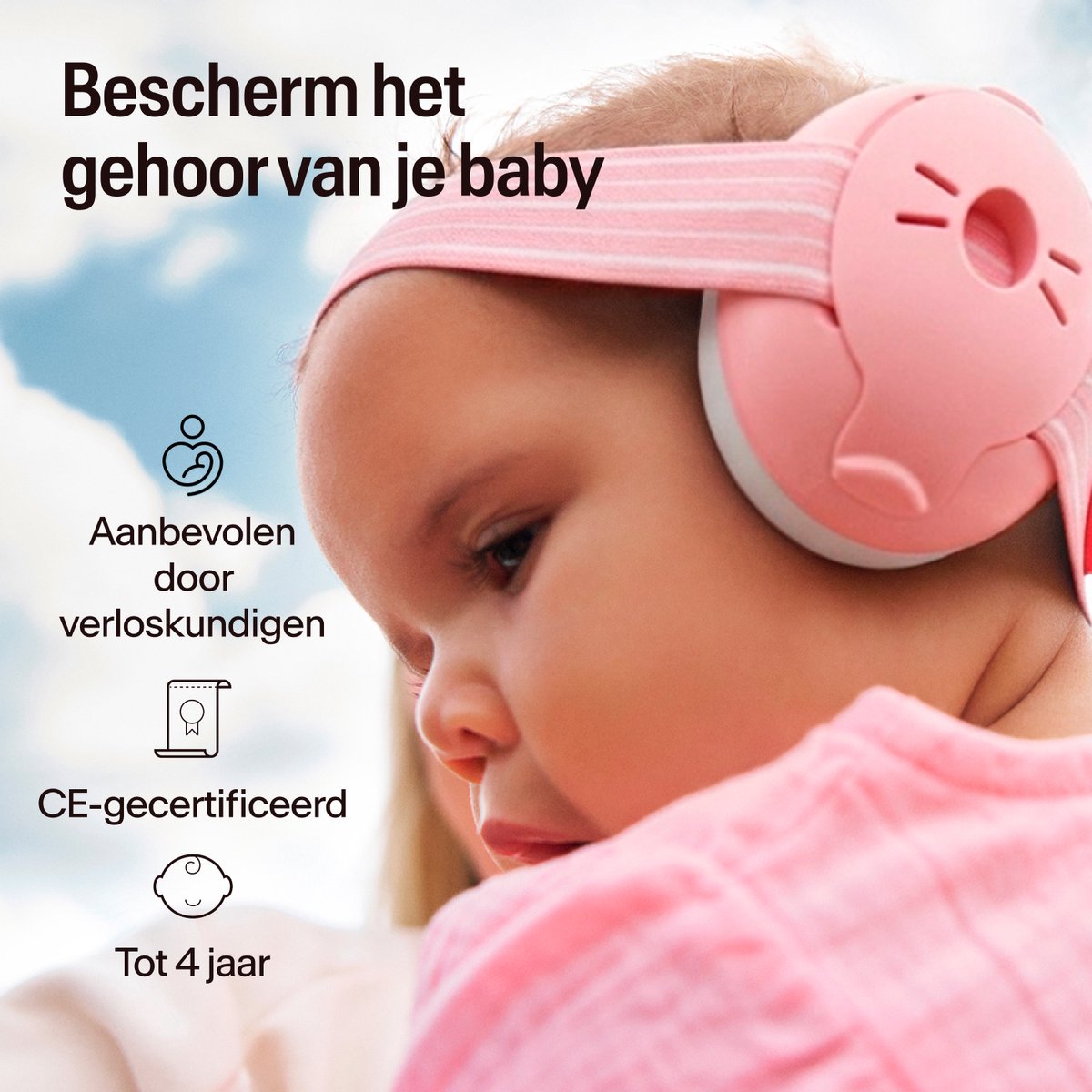 Alpine Muffy Baby Gehoorbescherming (12-36 Maanden) - Gecertificeerde Koptelefoon Baby - Verstelbare Oorbeschermers voor Baby en Peuter - 23 dB Demping - Blush – foto 2