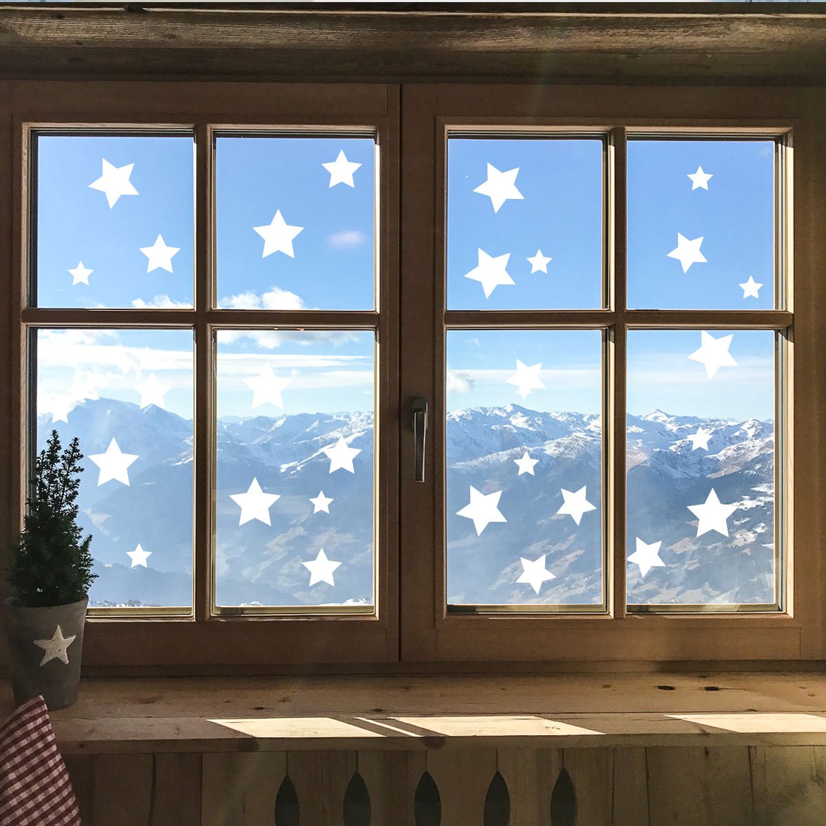 30 elektrostatische sterrenstickers - Zelfklevende raamstickers voor Kerstmis - Feestelijke decoraties