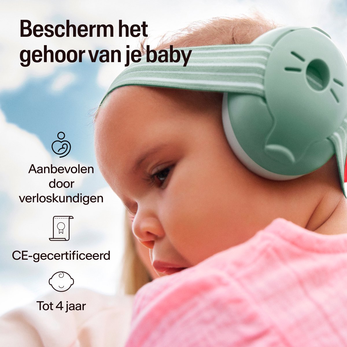 Alpine Muffy Baby Gehoorbescherming (12-36 Maanden) - Gecertificeerde Koptelefoon Baby - Verstelbare Oorbeschermers voor Baby en Peuter - 23 dB Demping - Sage – foto 2