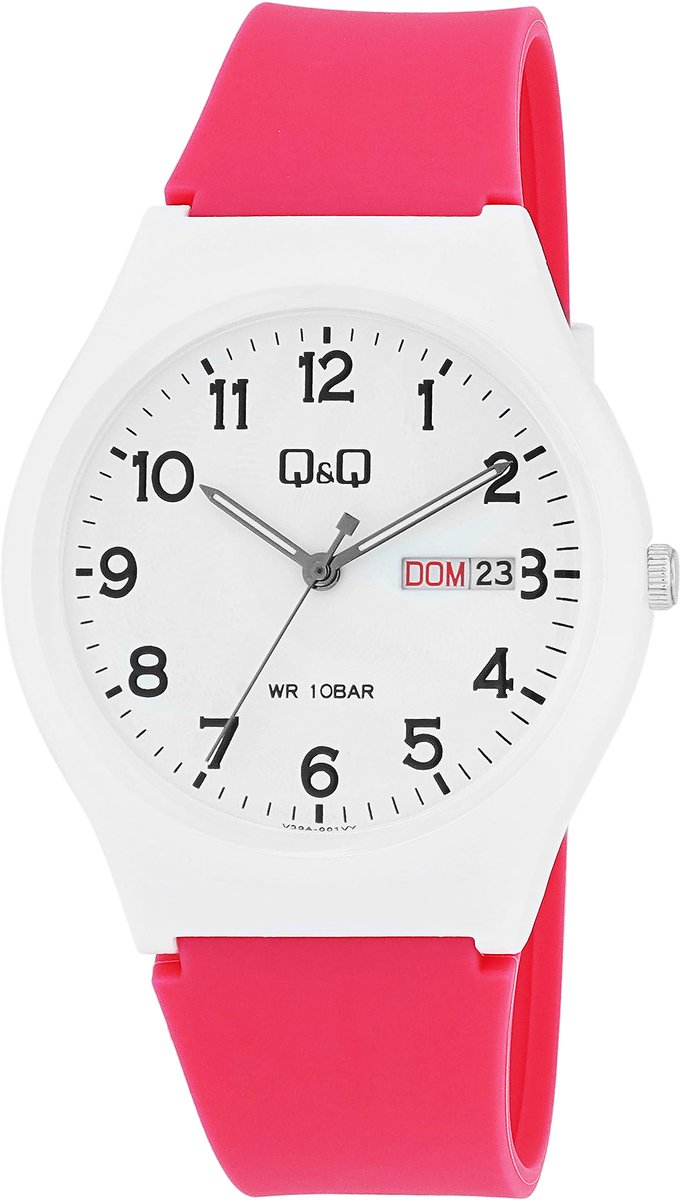 QQ dameshorloge siliconen V39A dameshorloge met siliconen band, 10 BAR, blauw