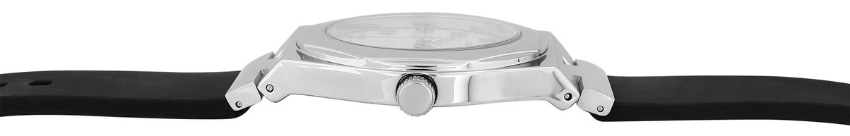 JUST WATCH herenhorloge siliconen zilverkleurig, datumweergave