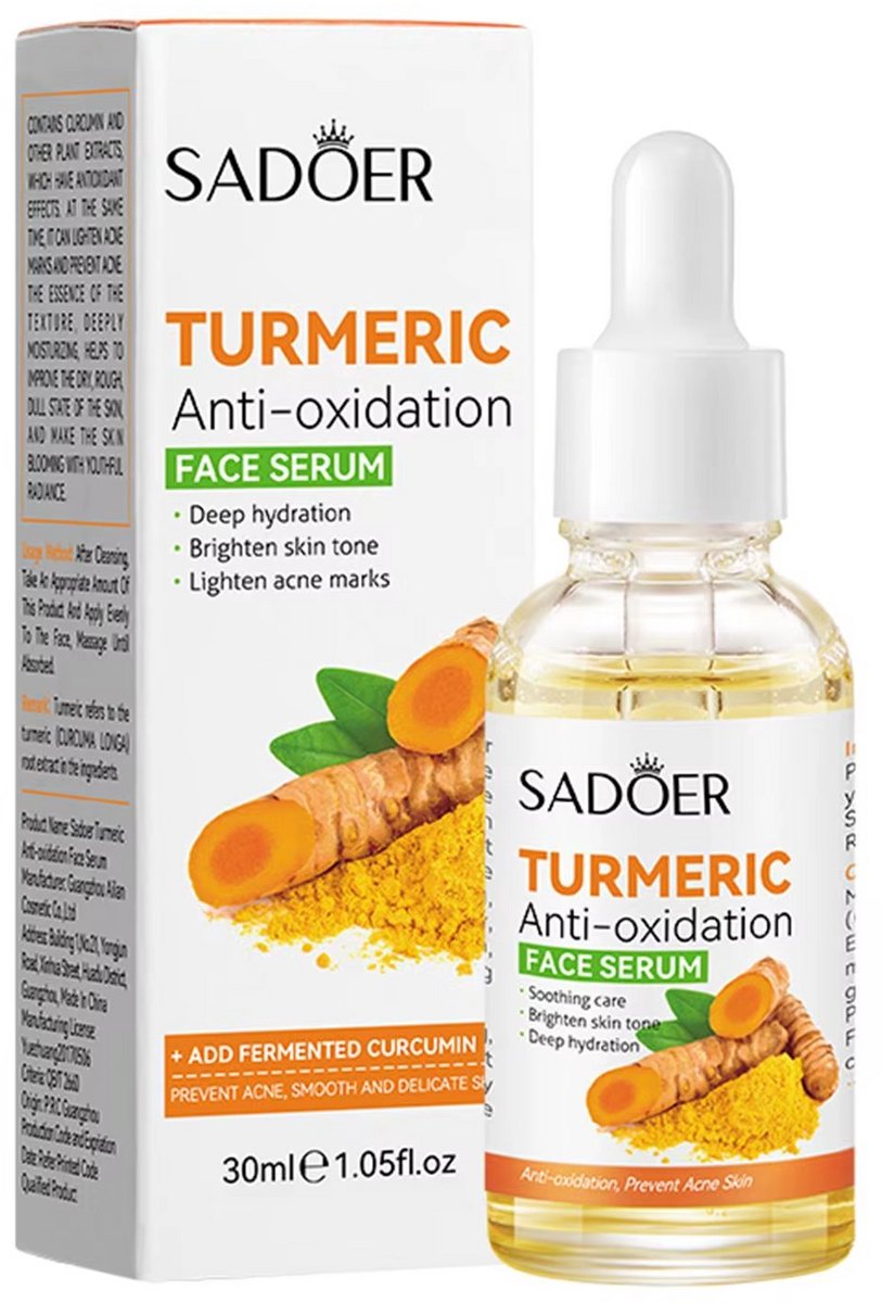 Sadoer Turmeric Anti-Oxidation Face Serum – Stralende, Jeugdige Huid met de Kracht van Kurkuma - Gezichtsserum