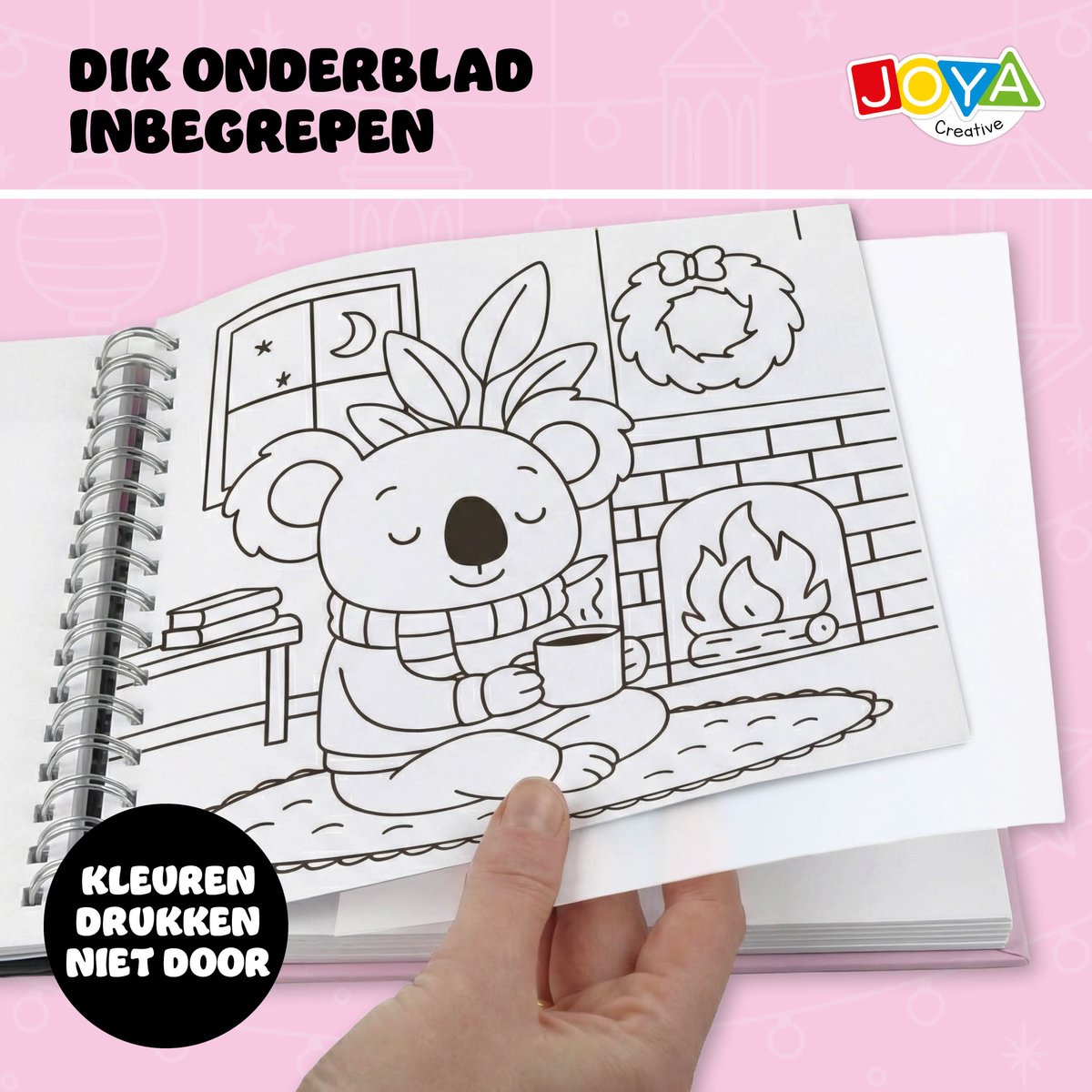 Cozy Cuties Kleurboek voor Volwassenen en Kinderen - Cozy Coloring Book 164 Pagina's - 4 Thema's - Ringband - 20x20 cm - Joya Creative — afbeelding 8
