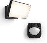 Philips Hue Welcome Verstraler (Zwart) - Buitenlamp met Bewegingssensor - Warmwit Licht - Incl. Hue Bewegingssensor voor Buiten - Hue White