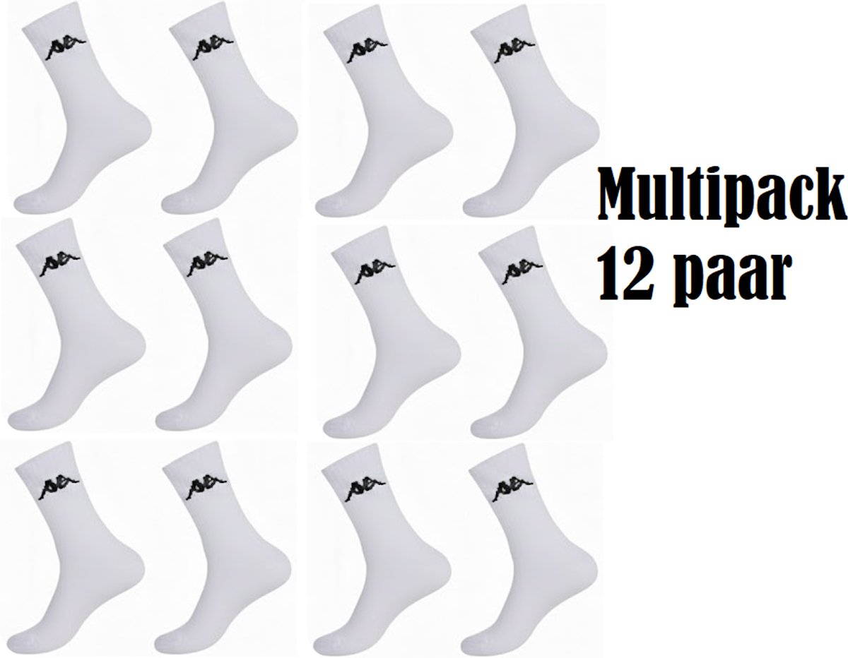 Kappa Multipack 12 paar sportsokken hoog Witte sokken