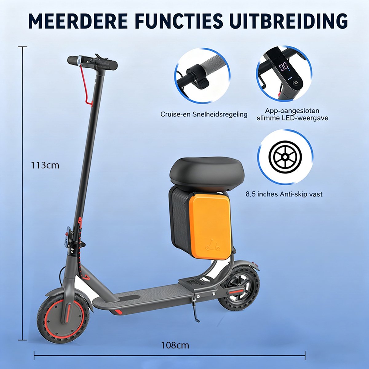 AOVOPRO TX01XB Elektrische step met Zadel- 25 km/u - 36V 5.2AH - Bereik van 25 km - 8,5 inch antislipbanden - voor Volwassenen – foto 5