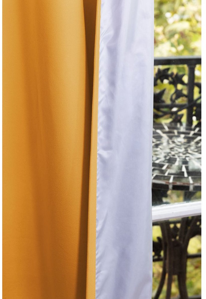 MOONDREAM ThermActiv® Winter+Zomer Thermisch Gordijn | Anti-Koude en Anti-Warmte Isolatie | Gepatenteerde Technologie | EU-fabricaat | Oogjes | Geel MC215 | 130 x 250 (BxH) cm