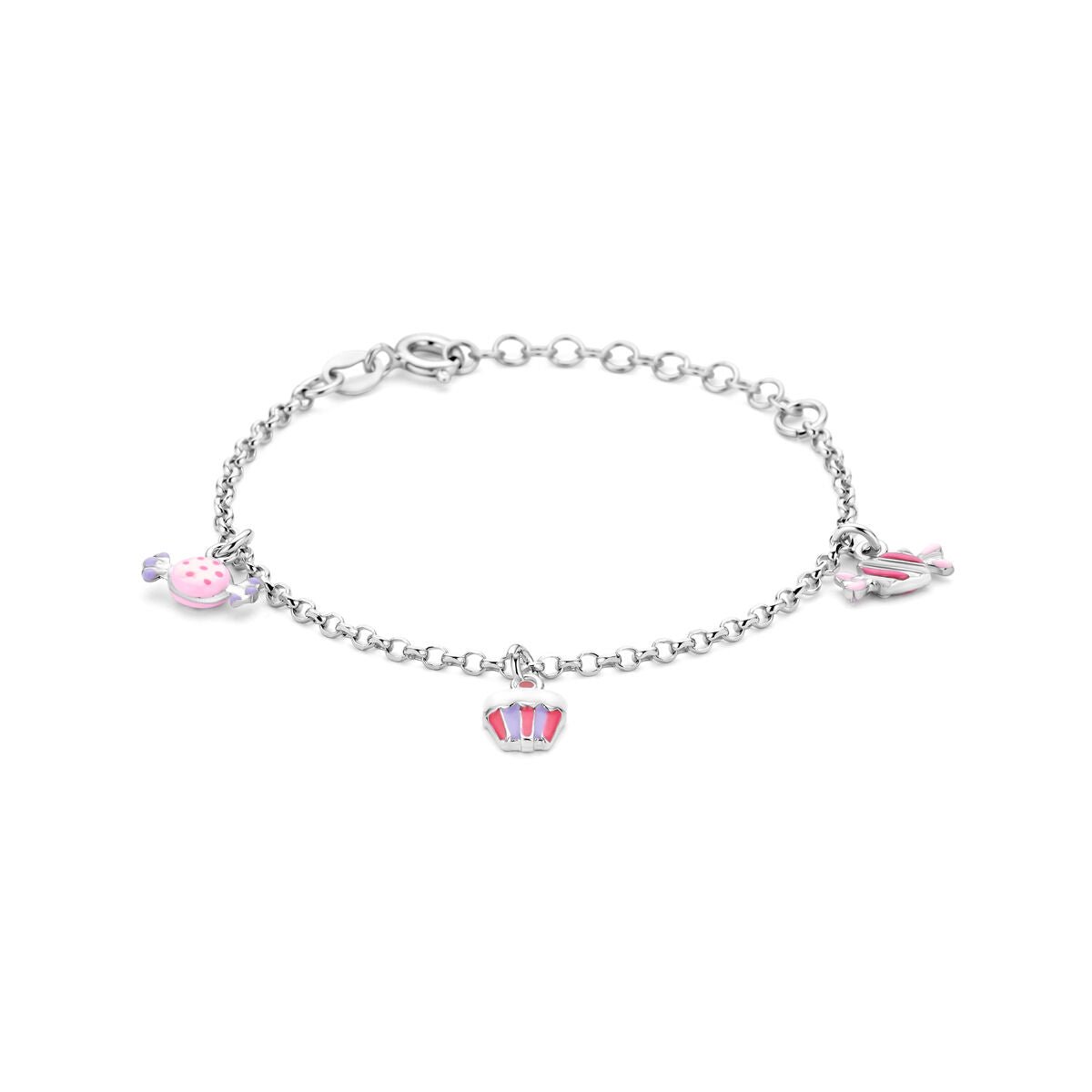 Zilver gerhodineerde armband emaille 13 + 3 cm - 1341854
