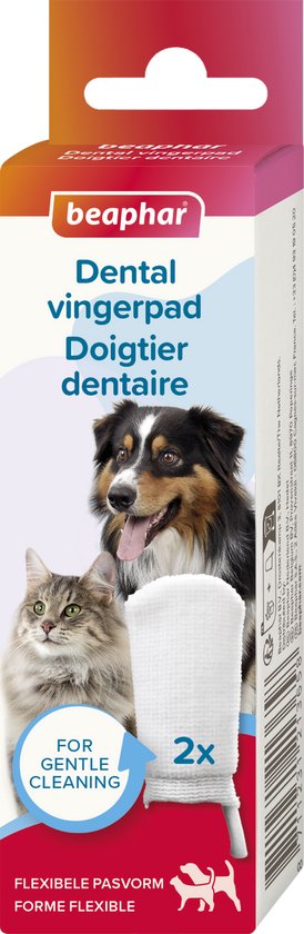 Beaphar Dental vingerpad voor honden en katten, 2 stuks, voor zachte reiniging.