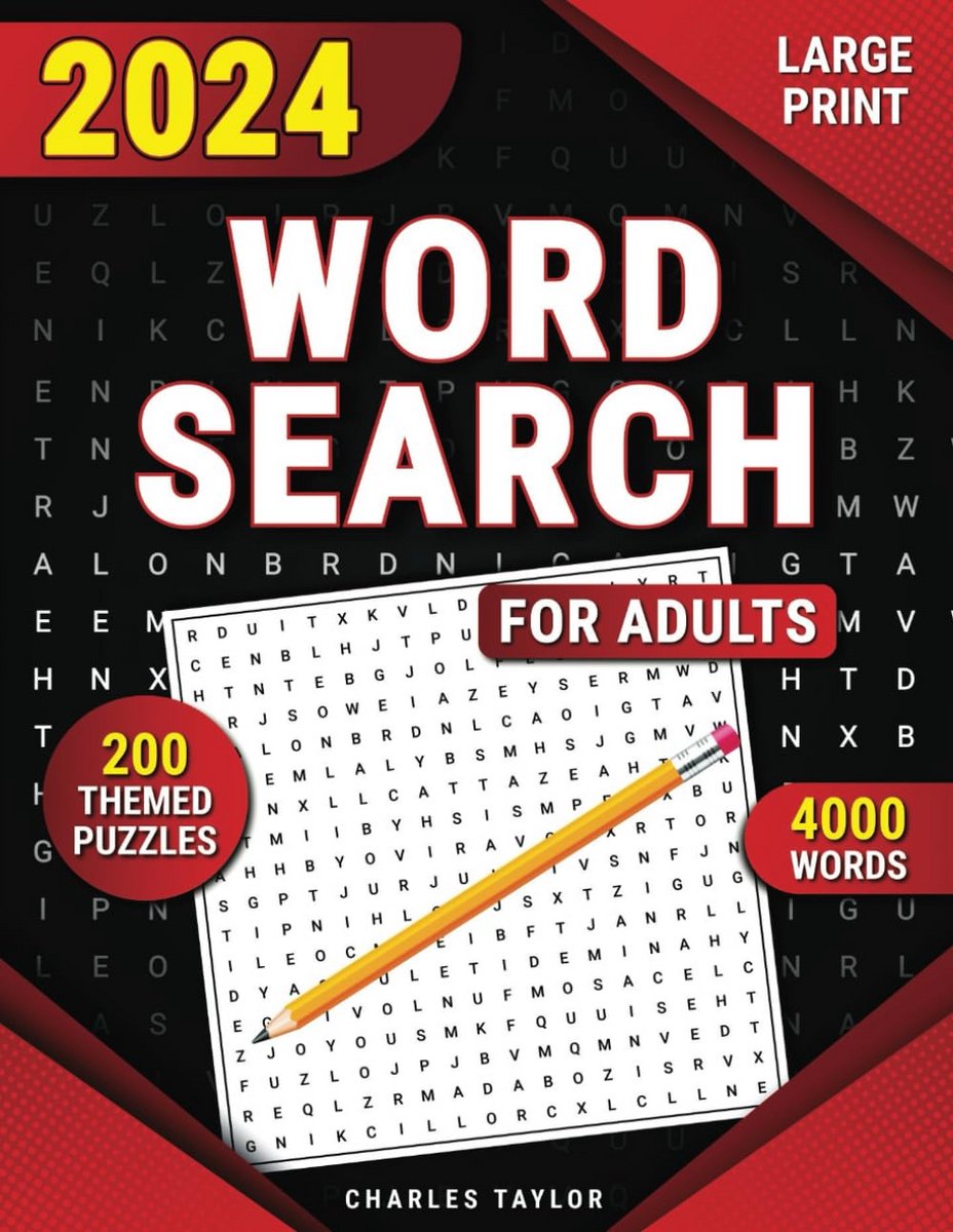 Grote Woordzoeker Puzzelboek voor Volwassenen met 200 Thema's en Grote Lettertypen