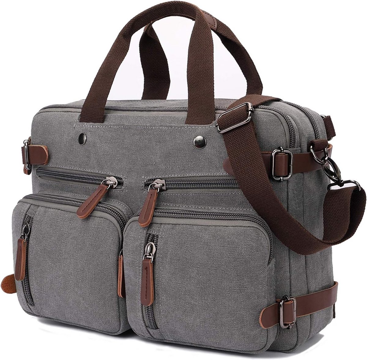 Convertible Laptop Rugzak 17.3 Inch en Schoudertas voor Heren/Dames