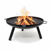 HEAT Vuurschaal 60 cm Zwart Feet & Handle - Vuurkorf voor Buiten - Gelakt Staal - 60x70x28 cm