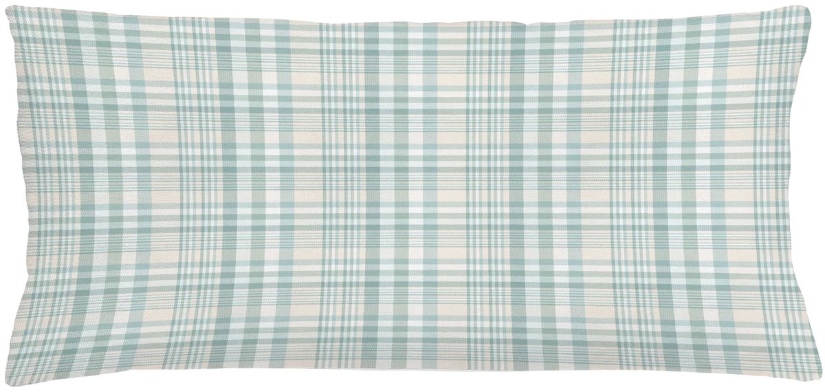 ABAKUHAUS Kussenhoes – Kadett Blauw-Beige, Pastel plaid – 90x40 cm Kadett Blau Beige