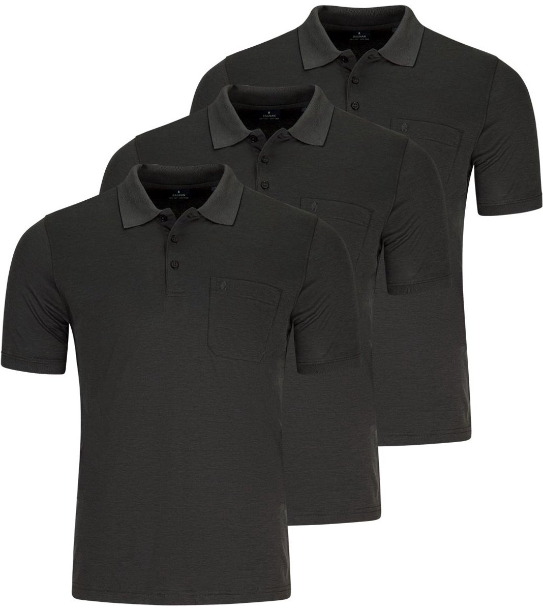 RAGMAN Heren poloshirt 3 pack Basic